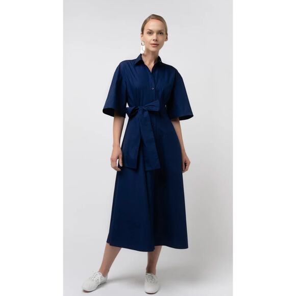 Womens Grammar NYC The Synonym Dress in French Navy by Grammar sz 4 Quiet Luxury - Picture 1 of 6